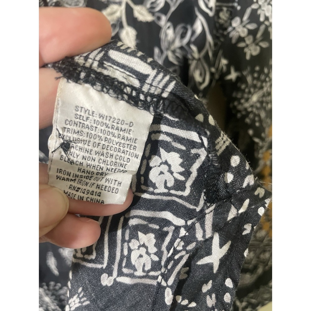 Johnny Was Workshop M Oversized Embroidered Button Down Bird Floral Boho Whimsy - Picture 7 of 13